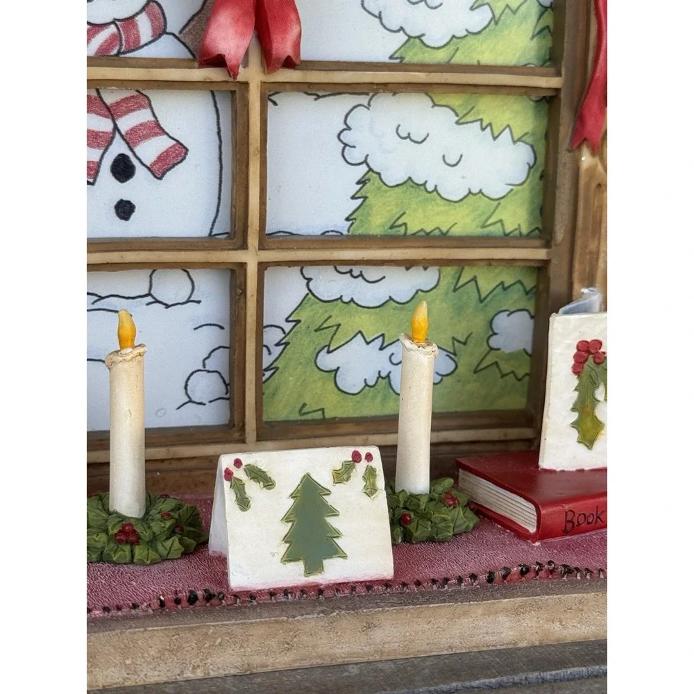 Windows our America candle holder tea‎ light vintage as is snowman Xmas decor